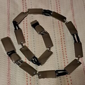 Rectangular Stainless Steel Link Belt Silver